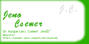 jeno csemer business card